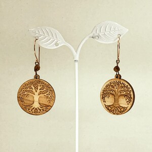 Celtic Tree of Life Wooden Talisman Earrings
