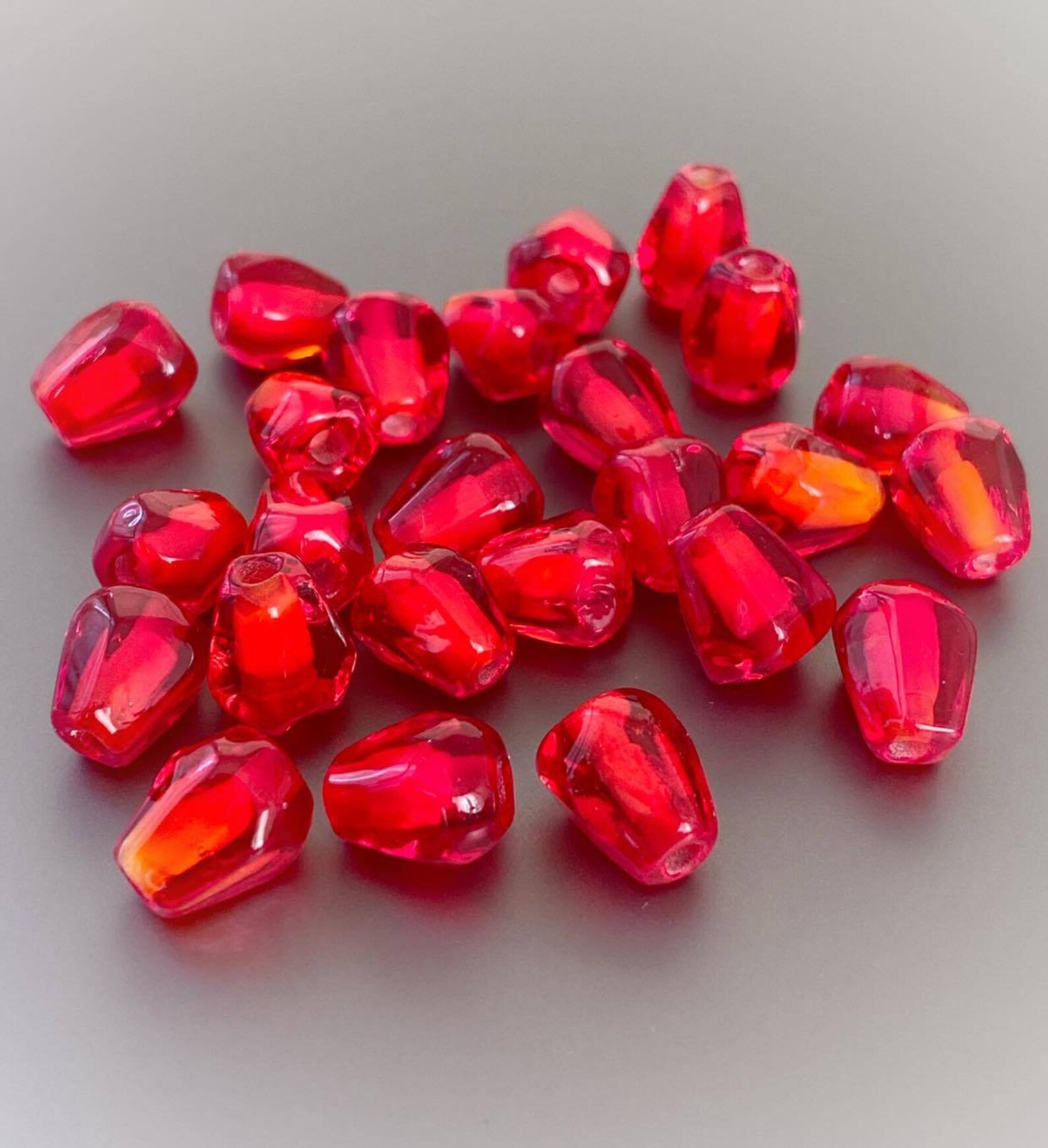 12 Pomegranate Seed Beads Handmade Glass Lampwork Beads | Etsy