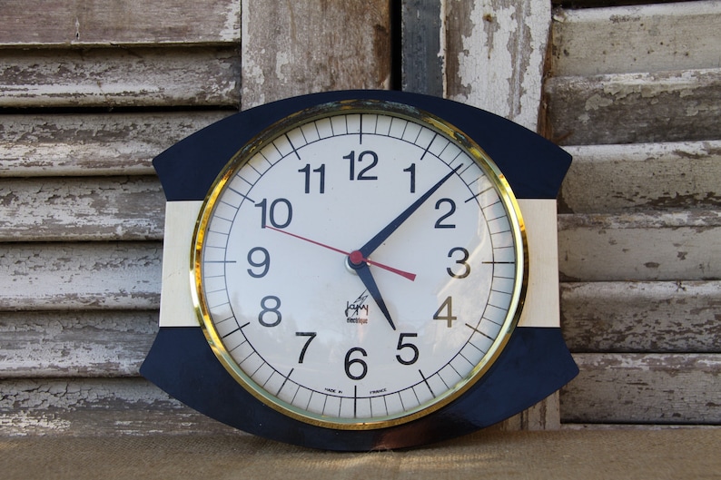 Vintage French Wall Clock by Japy in Black and White Etsy