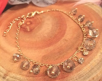 Bracciale Con Perle Finte E Cristalli Anni '20 - Stile Flapper Vintage - Bianco/Rosa/Argento - 2