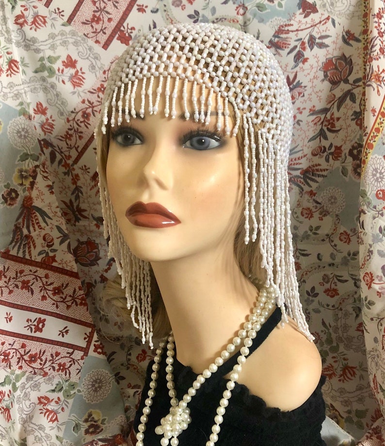 White beaded with from 6 feather studio