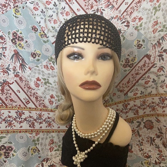 1920s Style FULLY Beaded Black Skull 