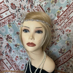 1920's inspired The Great Gatsby Replica Silver Rhinestone costume 20s flapper headband Art Deco wedding headpiece bridal bridesmaid 954 image 2