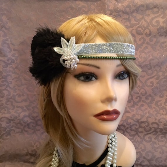 Vintage Rare Ribbon Beaded Sequins Dressy Headband Headwrap 1940s Thirkell of Old Bond Street Silver Sequin Head Band - Etsy main image 2