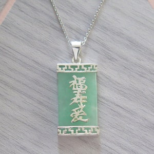 Lucky Genuine Grade A Natural Green Jade & 925 Sterling Silver Good Luck Pendant - Comes with Certificate of Authenticity - Mothers Day Gift