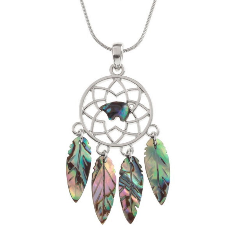 Lucky Paua Shell Dream Catcher Colgante Collar Genuino Paua imagen 0