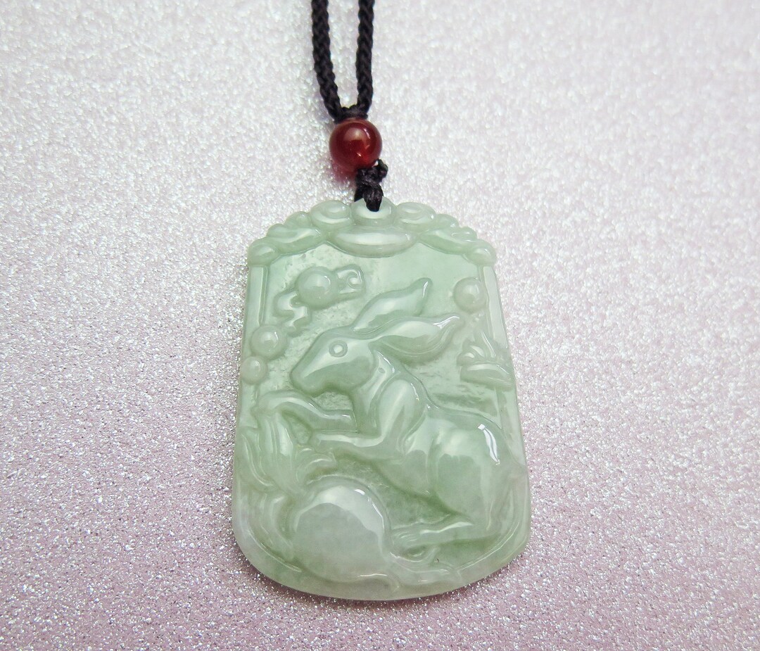 Lucky Grade A Natural Genuine Jade Mens Year of the Rabbit - Etsy