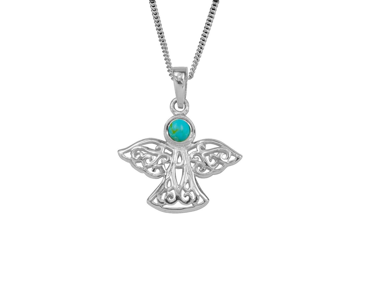 Celtic Lucky Sterling Silver Guardian Angel December Etsy