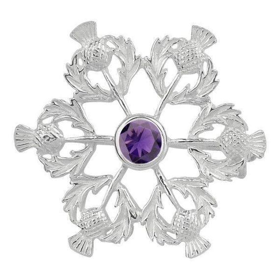 Argent Sterling /& Améthyste Croix Celtique Pendentif avec 45.7cm Chaîne en