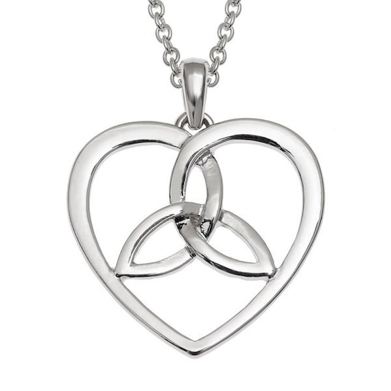 YFN Women's Celtic Knot Cross Necklace 18K White Gold Overlay Sterling  Silver Infinity Love Heart Pendant Necklace 18 Silver : Amazon.in: Jewellery