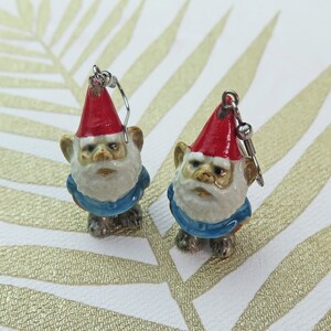 Lucky Gnome Porcelain Earrings Hand Painted Jewellery