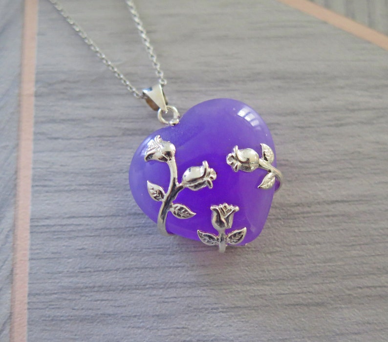 Lucky Rare Genuine Grade A Lavender Jade 925 Sterling Silver Etsy