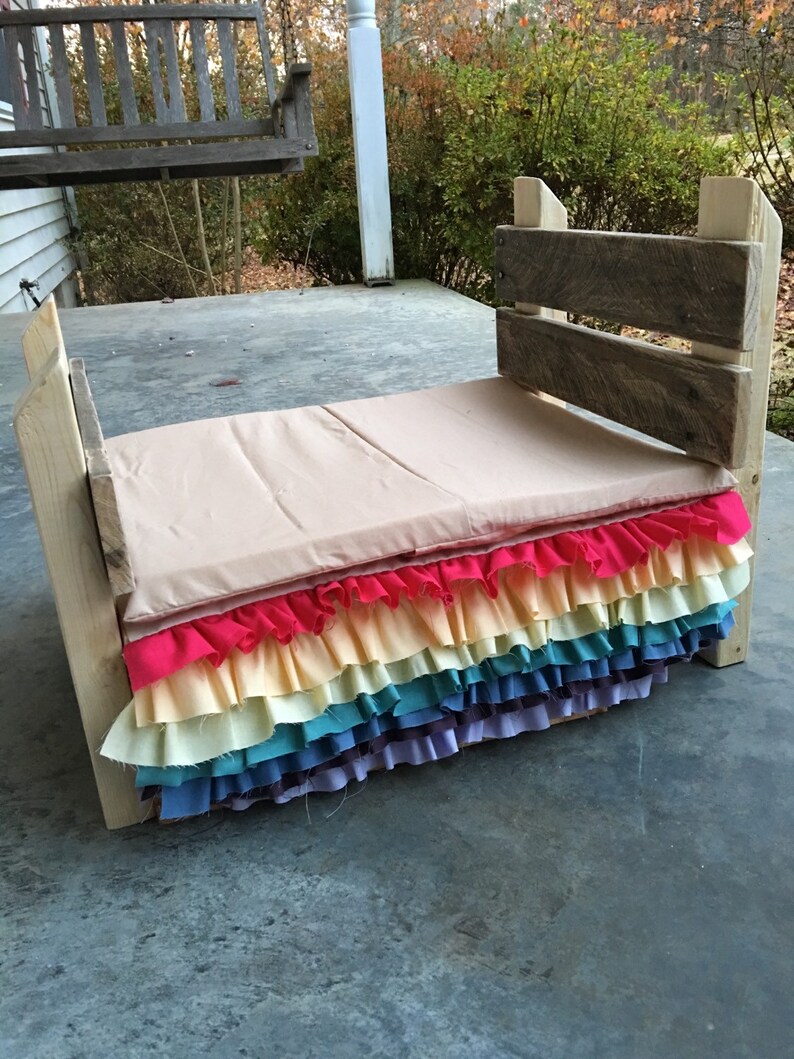 Set Reclaimed Wood Prop Bed Rainbow Bedskirt Mattress. Etsy