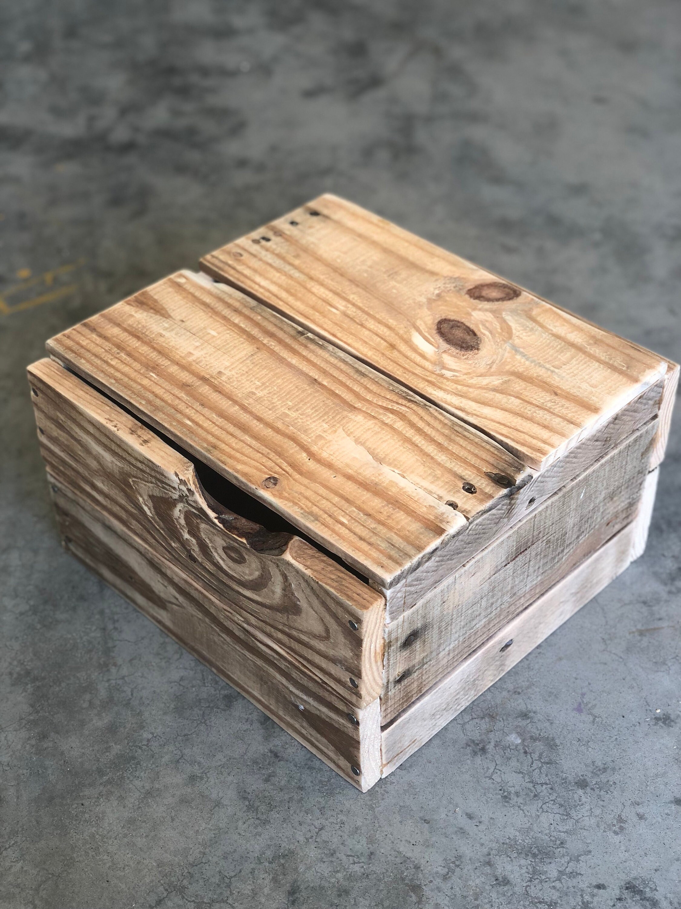 Rustic Reclaimed Wood Crate 13x12x7.5 Natural Wood Etsy