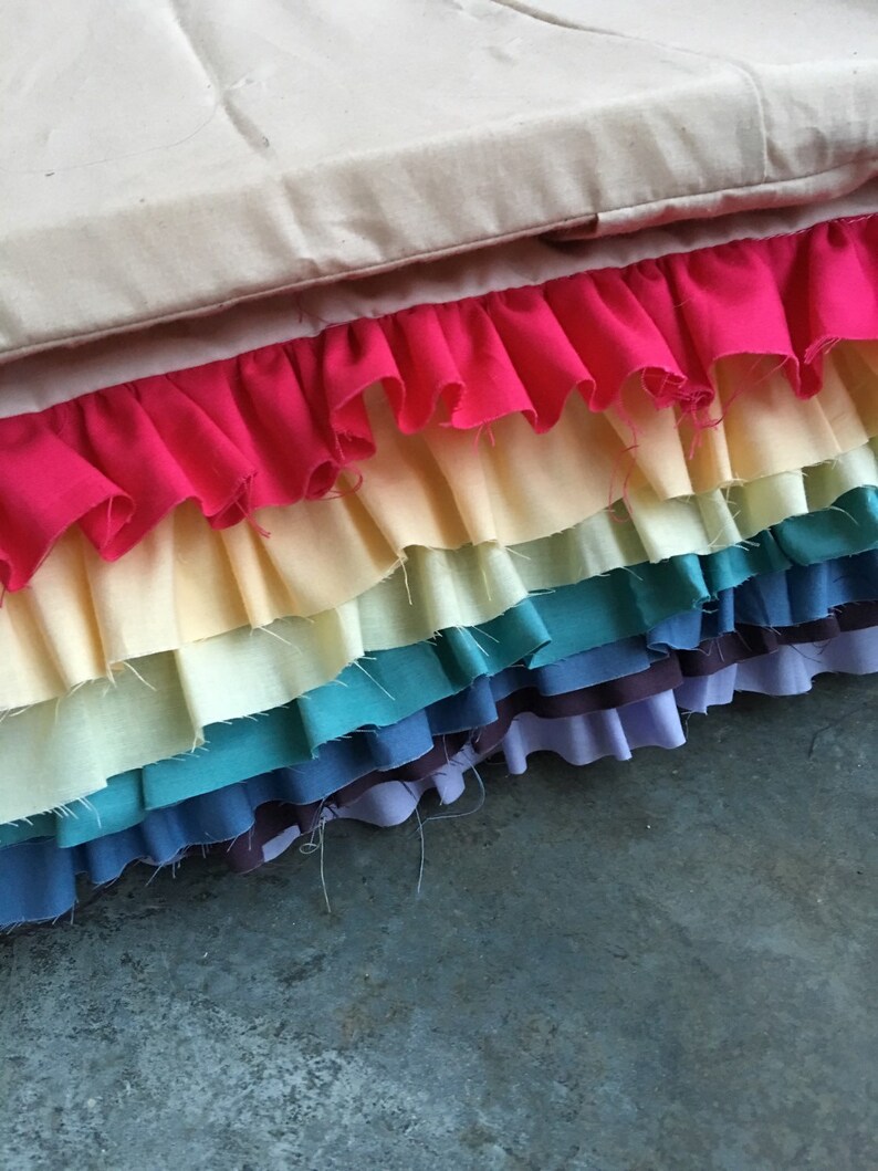 Set Reclaimed Wood Prop Bed Rainbow Bedskirt Mattress. Etsy