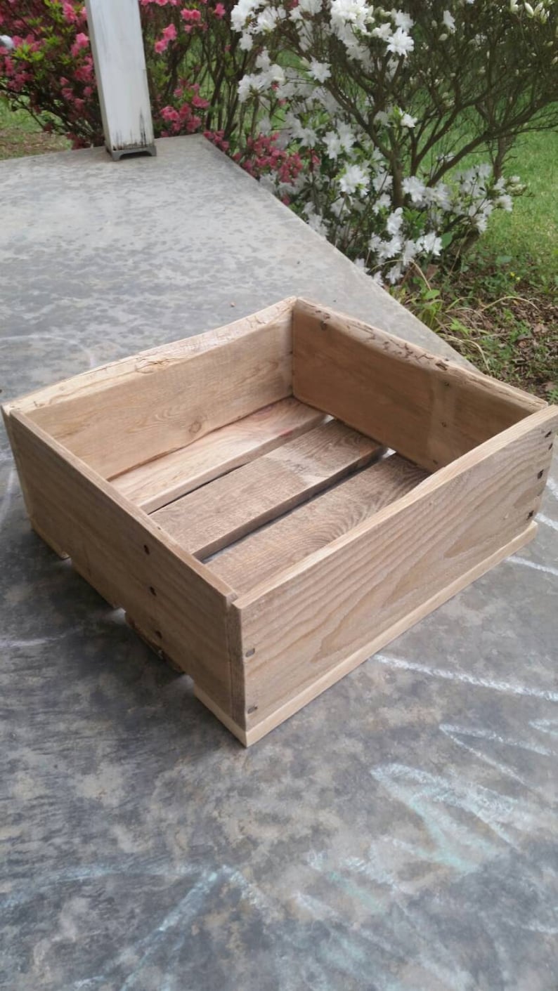 Rustic Reclaimed Wood Crate Etsy
