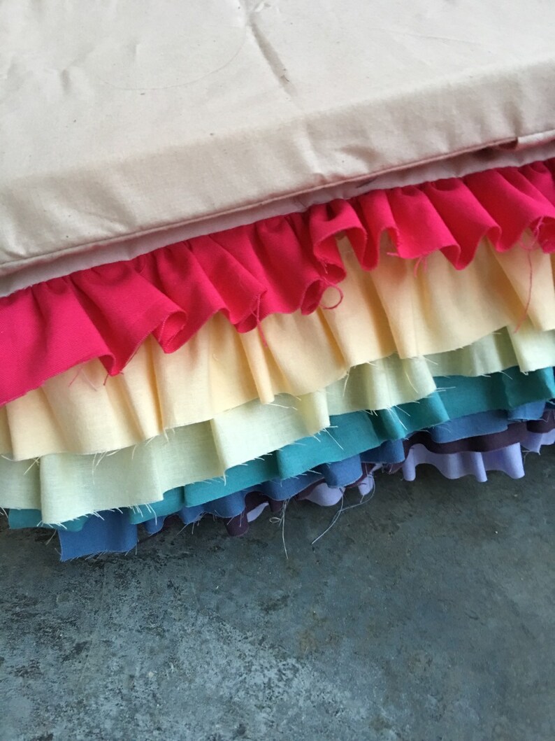Set Reclaimed Wood Prop Bed Rainbow Bedskirt Mattress. Etsy