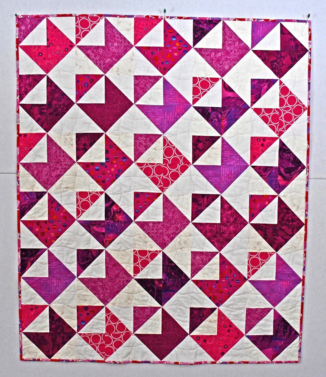 Love Letters Valentine Lap Quilt, Pink/purple/white Quilt - 41-1/2" X ...