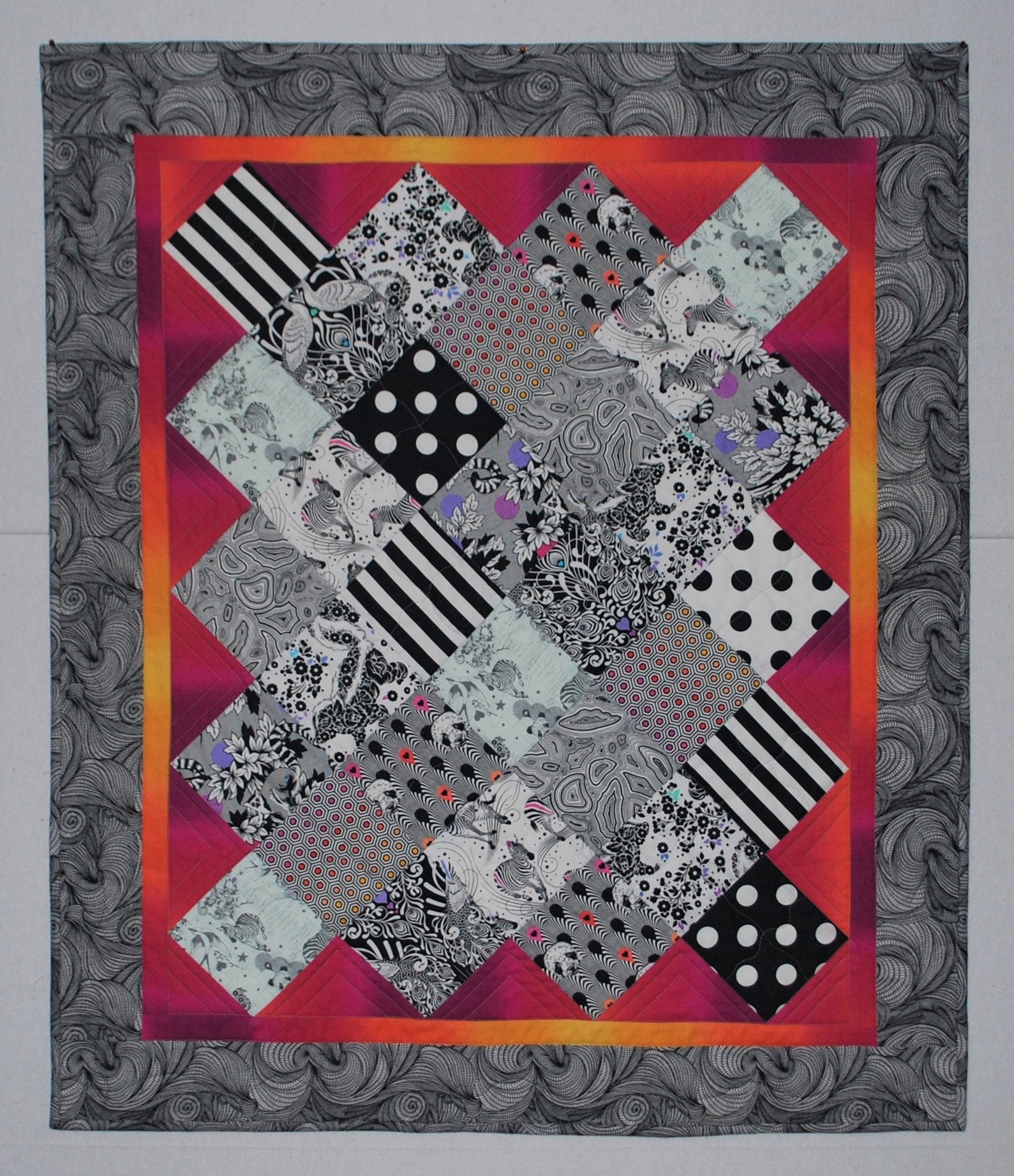 Quilted Wall Hanging, Lap Throw, Modern Quilt - 33" X 39" - Etsy