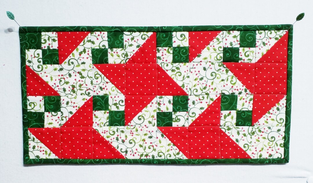 Small Christmas Table Runner Miniature Quilt 8.5 X - Etsy
