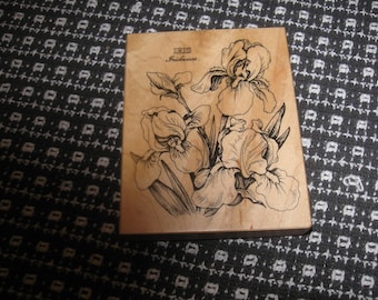 Iris / Iridaceae Wood Mounted Rubber Stamp K-040 / PSX c1992