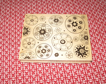 Hero Arts S5025 Design Block Flowers Rubber Stamp Retired