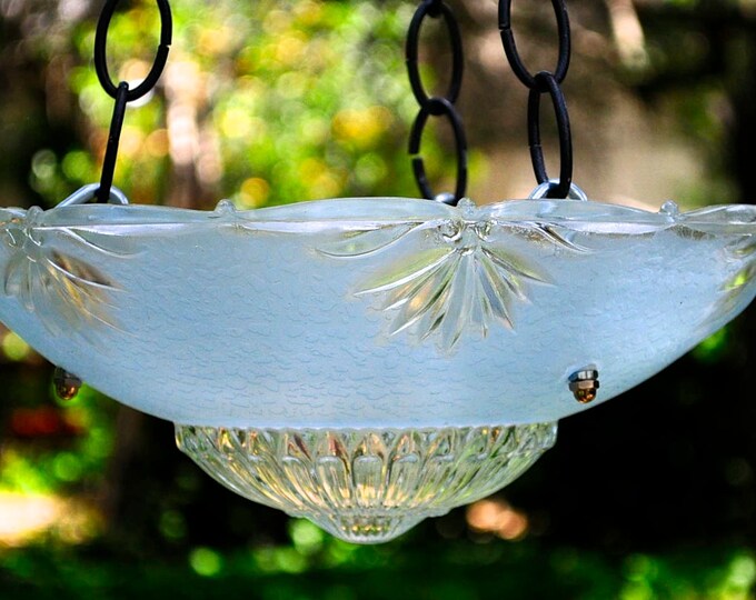 Glass Bird Feeder Blue Glass Bird Bath Garden Wedding Decor Etsy