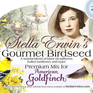 Bird food blend for Goldfinch, 12 ounce bag of gourmet birdseed gift for backyard birder, sustainable habitat bird sanctuary Christmas gifts image 10