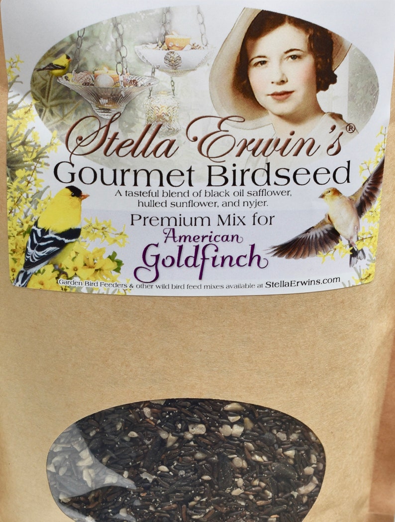 Bird food blend for Goldfinch, 12 ounce bag of gourmet birdseed gift for backyard birder, sustainable habitat bird sanctuary Christmas gifts image 7