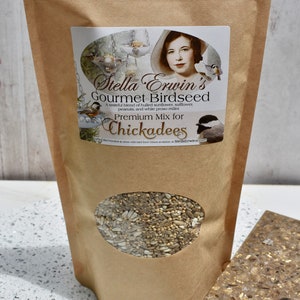 Bird food blend for Chickadees, 12 ounce bag, gourmet birdseed, gift for backyard birder, sustainable habitat wildbird seed, bird lover gift image 3
