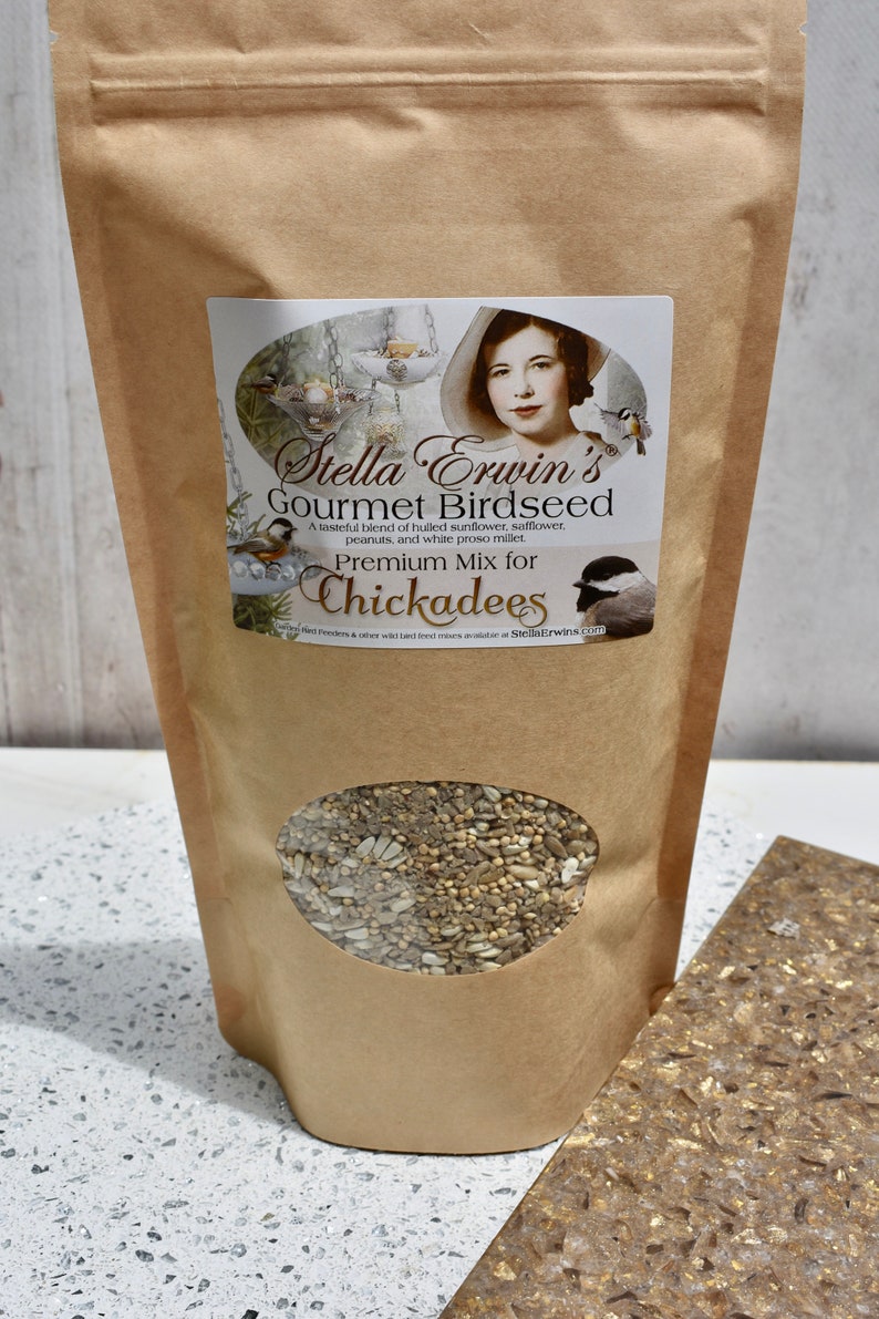 Bird food blend for Chickadees, 12 ounce bag, gourmet birdseed, gift for backyard birder, sustainable habitat wildbird seed, bird lover gift image 3