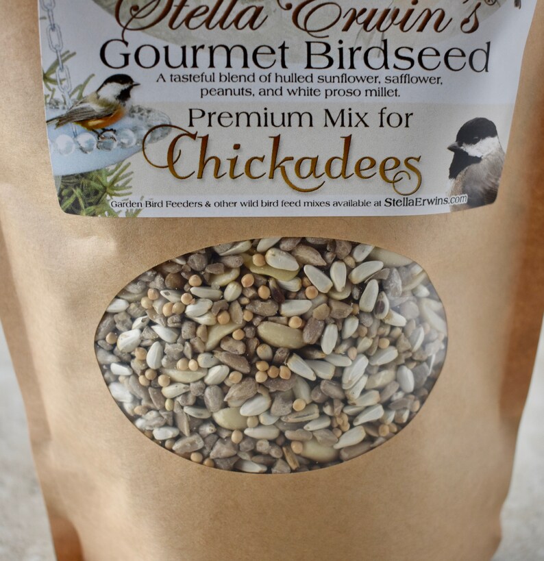Bird food blend for Chickadees, 12 ounce bag, gourmet birdseed, gift for backyard birder, sustainable habitat wildbird seed, bird lover gift image 5