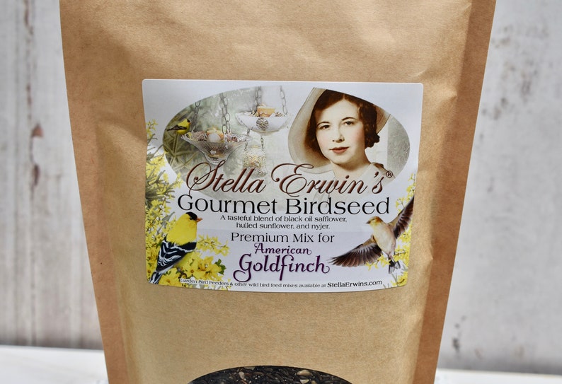 Bird food blend for Goldfinch, 12 ounce bag of gourmet birdseed gift for backyard birder, sustainable habitat bird sanctuary Christmas gifts image 9