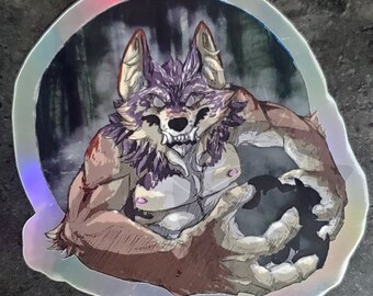 Werewolf Swamp Thing Holographic Vinyl Sticker
