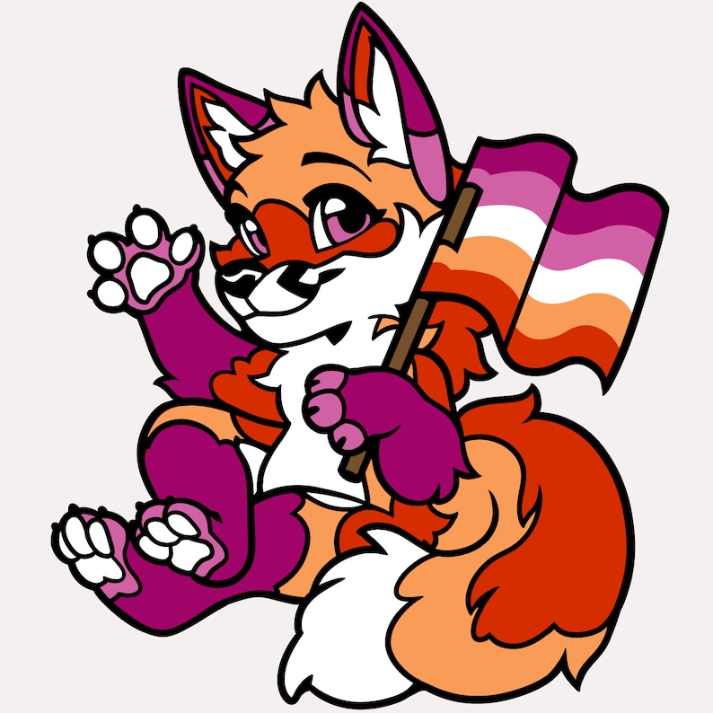 Lesbian Fox Variant Fursona Pin Etsy