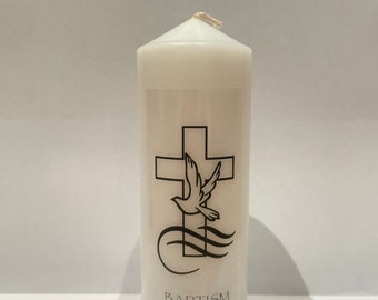 Clear Adhesive Baptism labels for Your Own candle