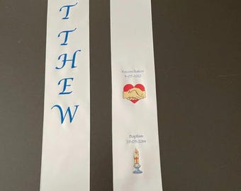 RIBBON STOLES- Baptism, Eucharist, Confirmation