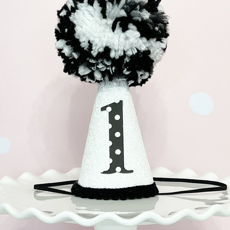 Black and White First Birthday Party Hat Etsy