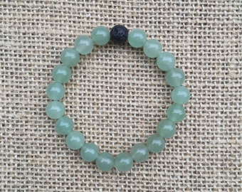 Green Aventurine Essential Oil Diffusing Bracelet