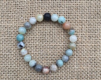 Amazonite Essential Oil Diffusing Bracelet