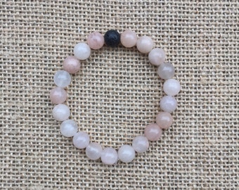 Pink Aventurine and Lava stone Essentinal Oil Diffusing Bracelet