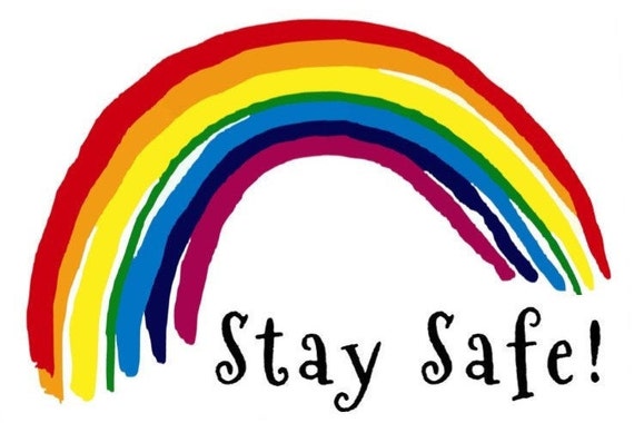 STAY SAFE clear RAINBOW decal for windows Car Sticker free | Etsy