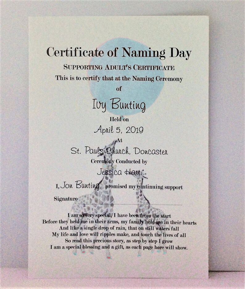 Naming Ceremony Supporting Adult Guide Parent Celebrant Etsy UK