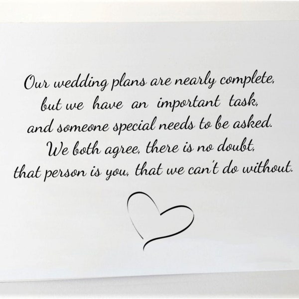 Will You Read at our Wedding card & envelope - Folded - can personalise