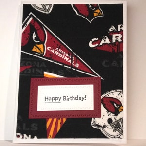Cartão de aniversário feito à mão - time de futebol Arizona Cardinals