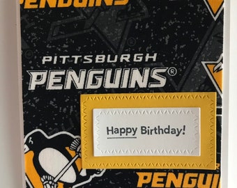 Handgemaakte verjaardagskaart - Pittsburgh Penguins ijshockeyteam