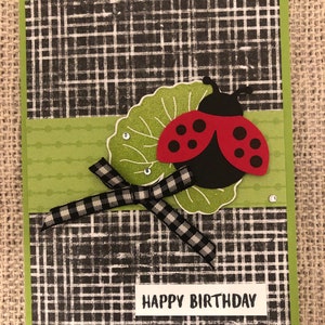 Carte faite main - carte d'anniversaire - coccinelle