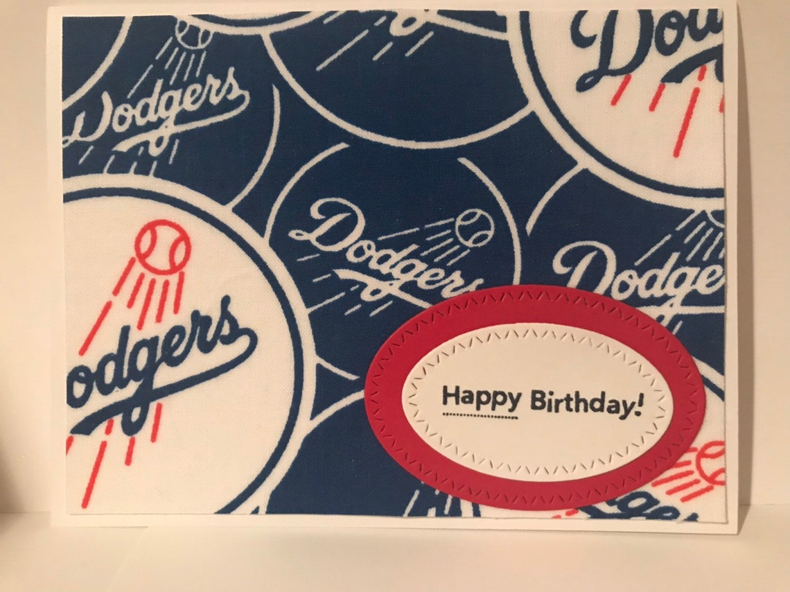 Handmade Birthday Card LA Dodgers Baseball | Etsy