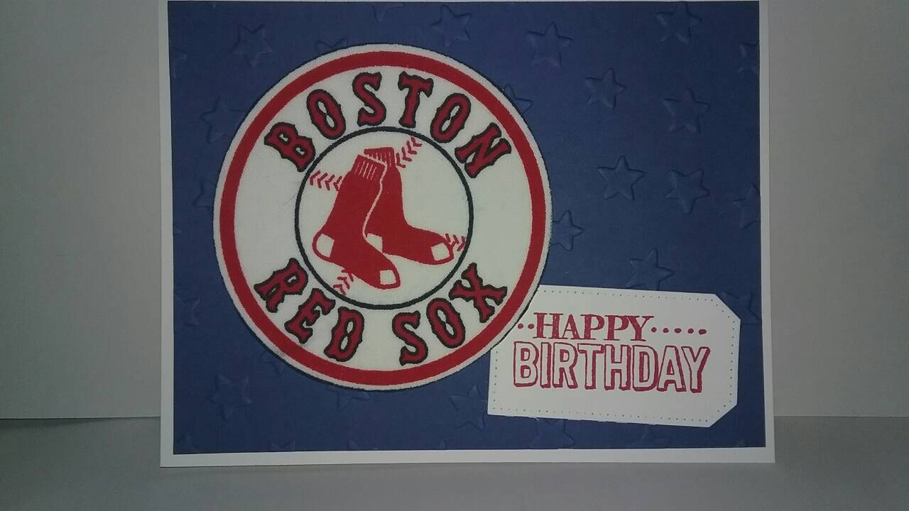 Handmade Birthday Card Boston Red Sox Baseball Etsy