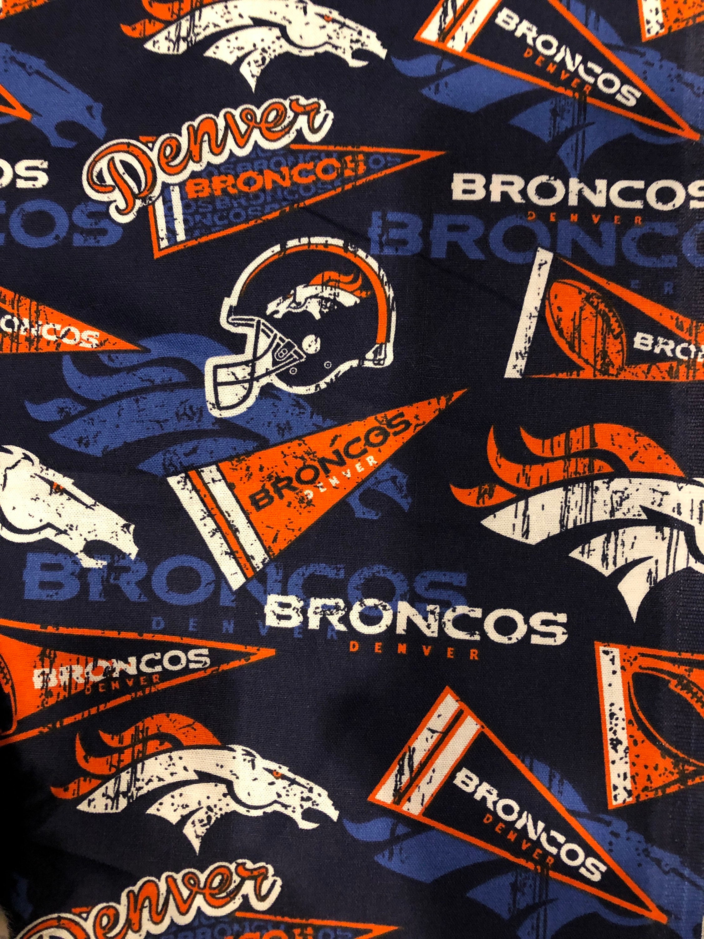 Denver Broncos Fabric Etsy